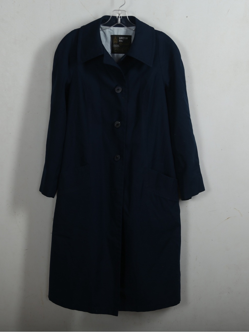 London Fog Navy Single-Breasted Women's Trench Coat